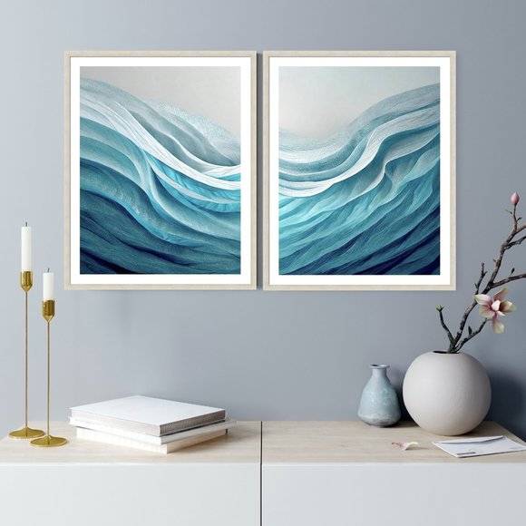 Abstract Art Prints Set of 2 Waves and Beach theme - Christy Mandeville - Picture 2 of 5